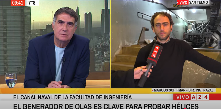 Entrevista en A24 al Ing. Marcos Schifman, director de la carrera de Ing. Naval de la FIUBA