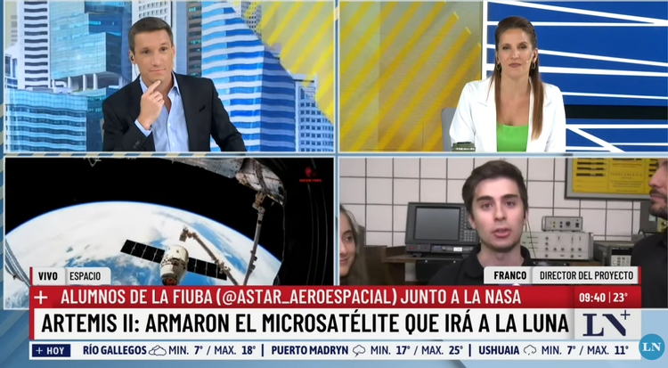 Artemis II: alumnos de la FIUBA armaron el microsatélite que irá a la luna